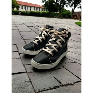 Wonder Nation Black Boots With Zips Size 6 Super Bling Pink/ Blk And Shiny